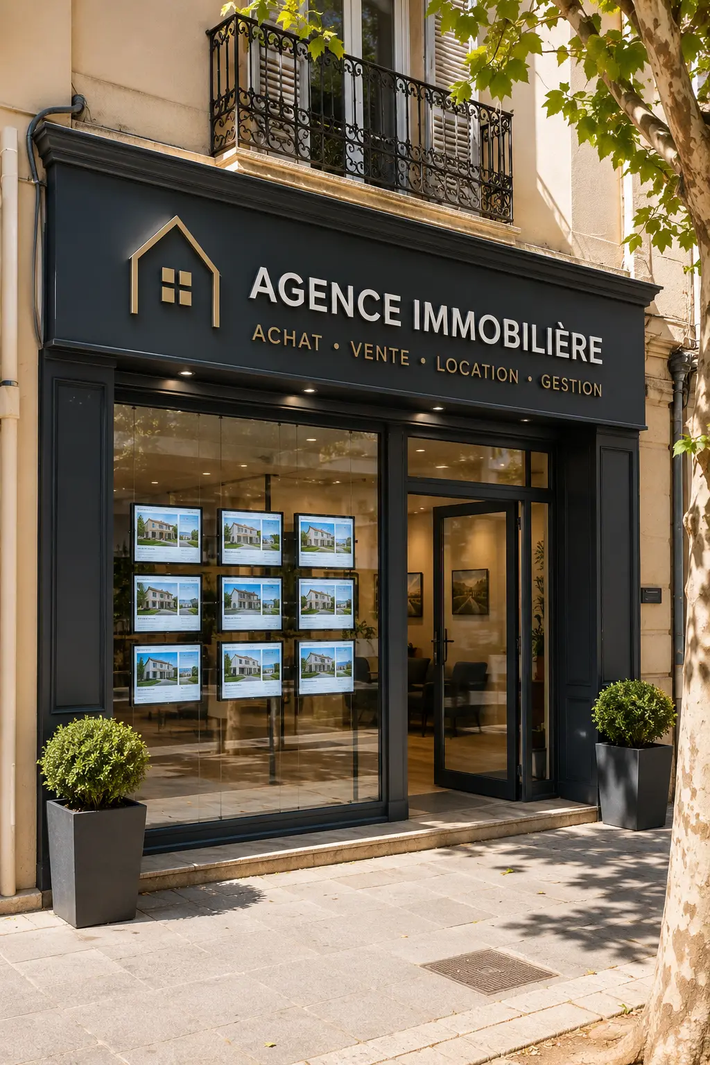 Façade de l'agence Élite Immobilier — Perpignan
